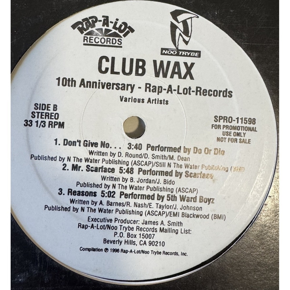 Rap A Lot Records Club Wax Scarface 2x Vinyl Record Priority Records Rap Mix